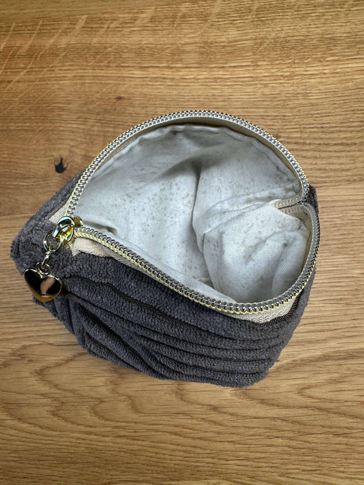 Kosmetikmäppchen braun mit gold Gr. XS