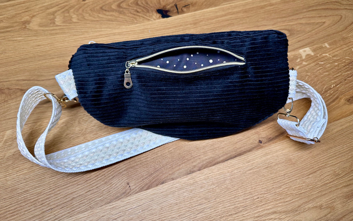 Bauchtasche Gr. M - Cord - Schwarz