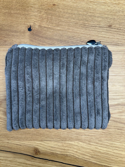 Kosmetikmäppchen braun mit silber Gr. XS