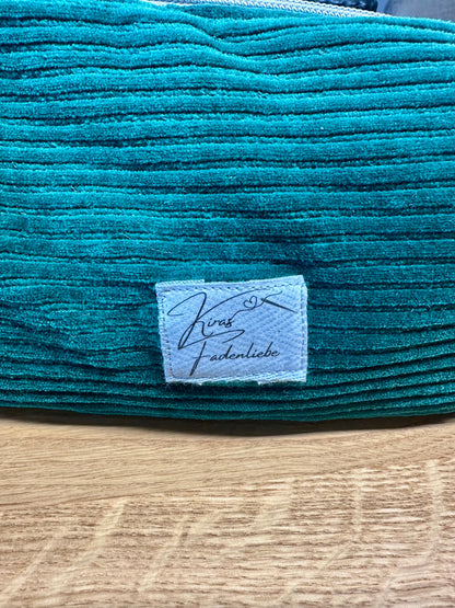 Kosmetiktasche - Cord grün Gr. M