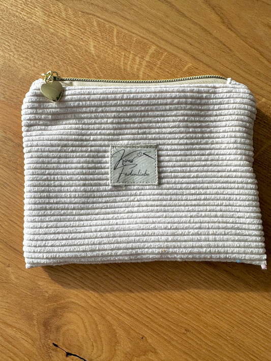 Kosmetikmäppchen beige mit gold Gr. XS