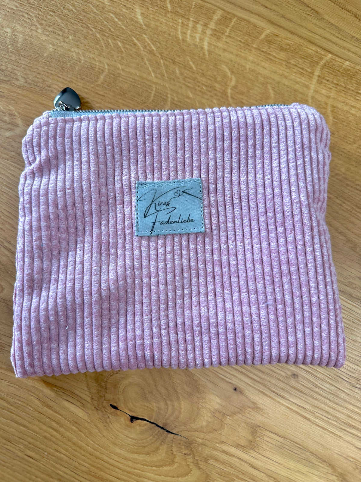 Kosmetikmäppchen rosa mit silber Gr. XS