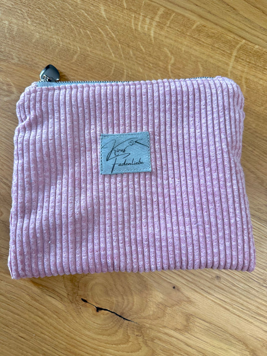 Kosmetikmäppchen rosa mit silber Gr. XS