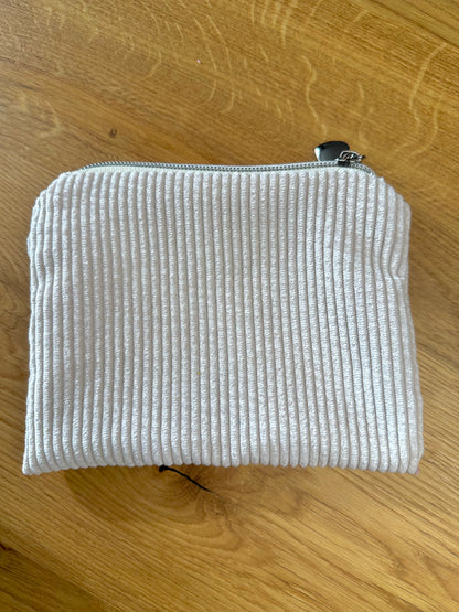 Kosmetikmäppchen beige mit silber Gr. XS