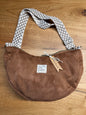 Bananentasche - cognac Velourleder- Gr. S