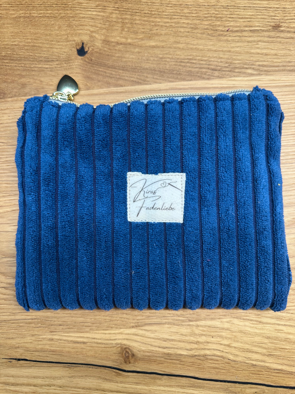 Kosmetikmäppchen blau mit gold Gr. XS