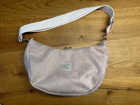 Bananentasche -rosa/ leoprint - Velourleder Gr. S