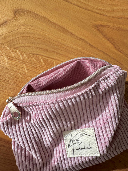 Kosmetikmäppchen rosa mit silber Gr. XS