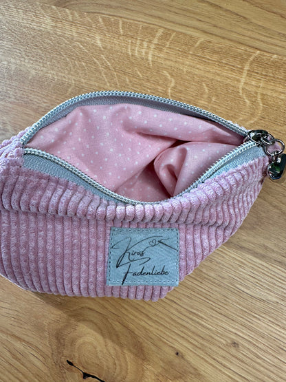 Kosmetikmäppchen rosa mit silber Gr. XS
