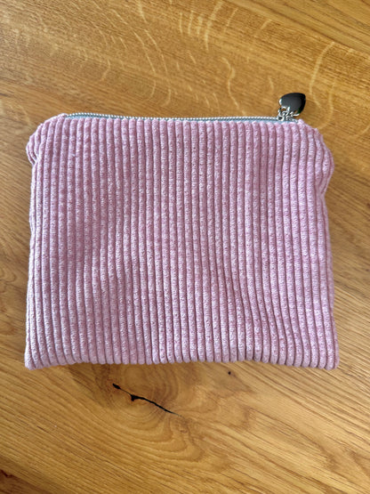 Kosmetikmäppchen rosa mit silber Gr. XS