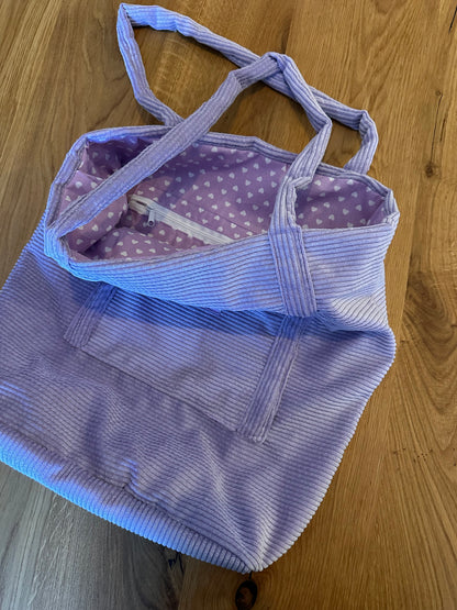 Shoppertasche - Cord - flieder