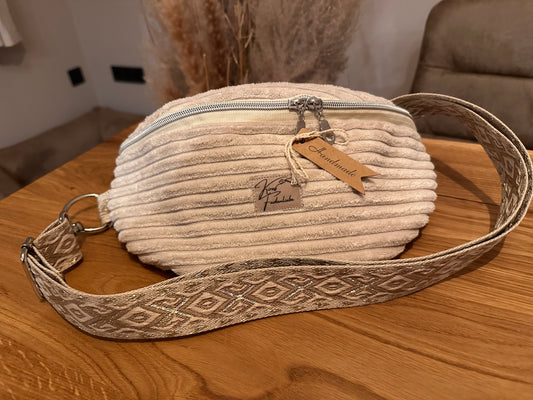 Bauchtasche Gr. M - Cord - Beige