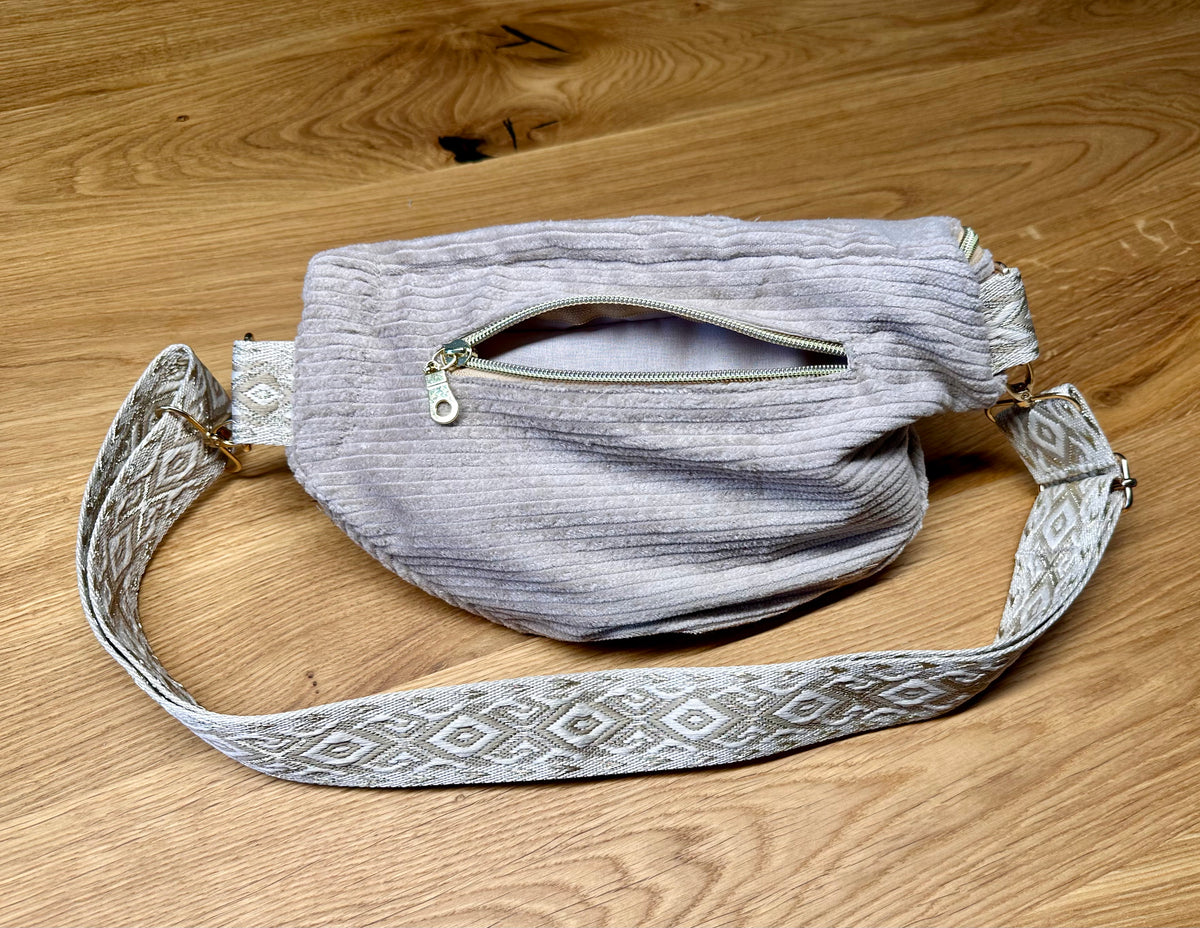 Bauchtasche Gr. M - Cord - Beige
