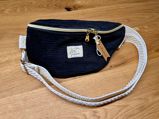 Bauchtasche Gr. M - Cord - Schwarz