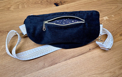 Bauchtasche Gr. M - Cord - Schwarz