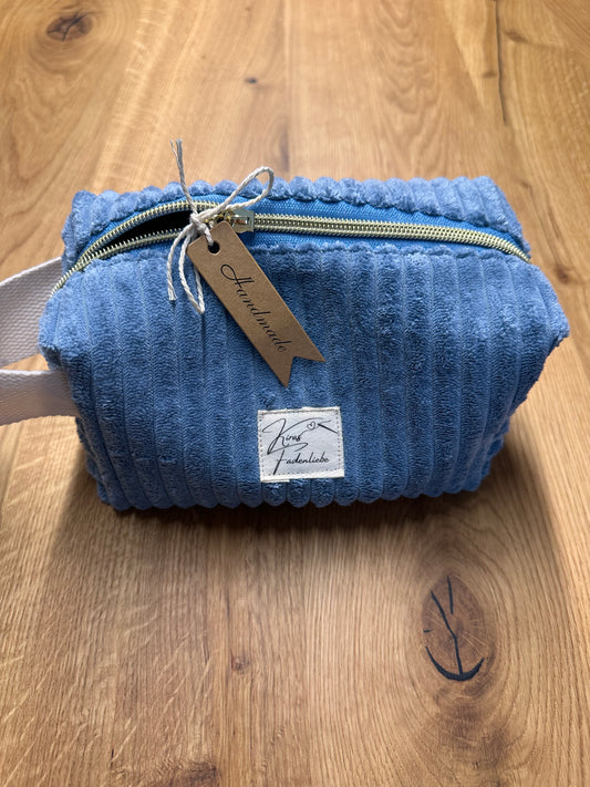 Kosmetiktasche - Cord - jeans-blau Gr. M