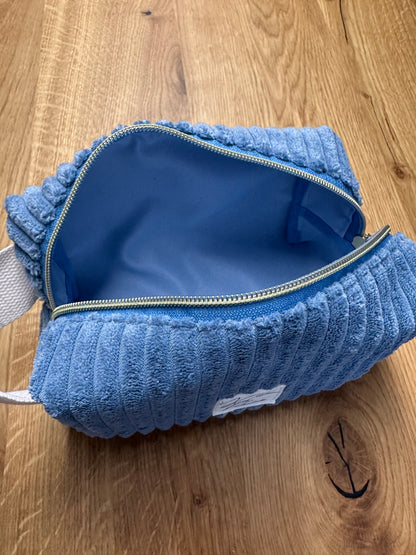 Kosmetiktasche - Cord - jeans-blau Gr. M