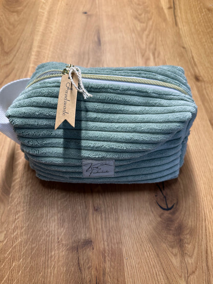 Kosmetiktasche - Cord - salbei Gr. M