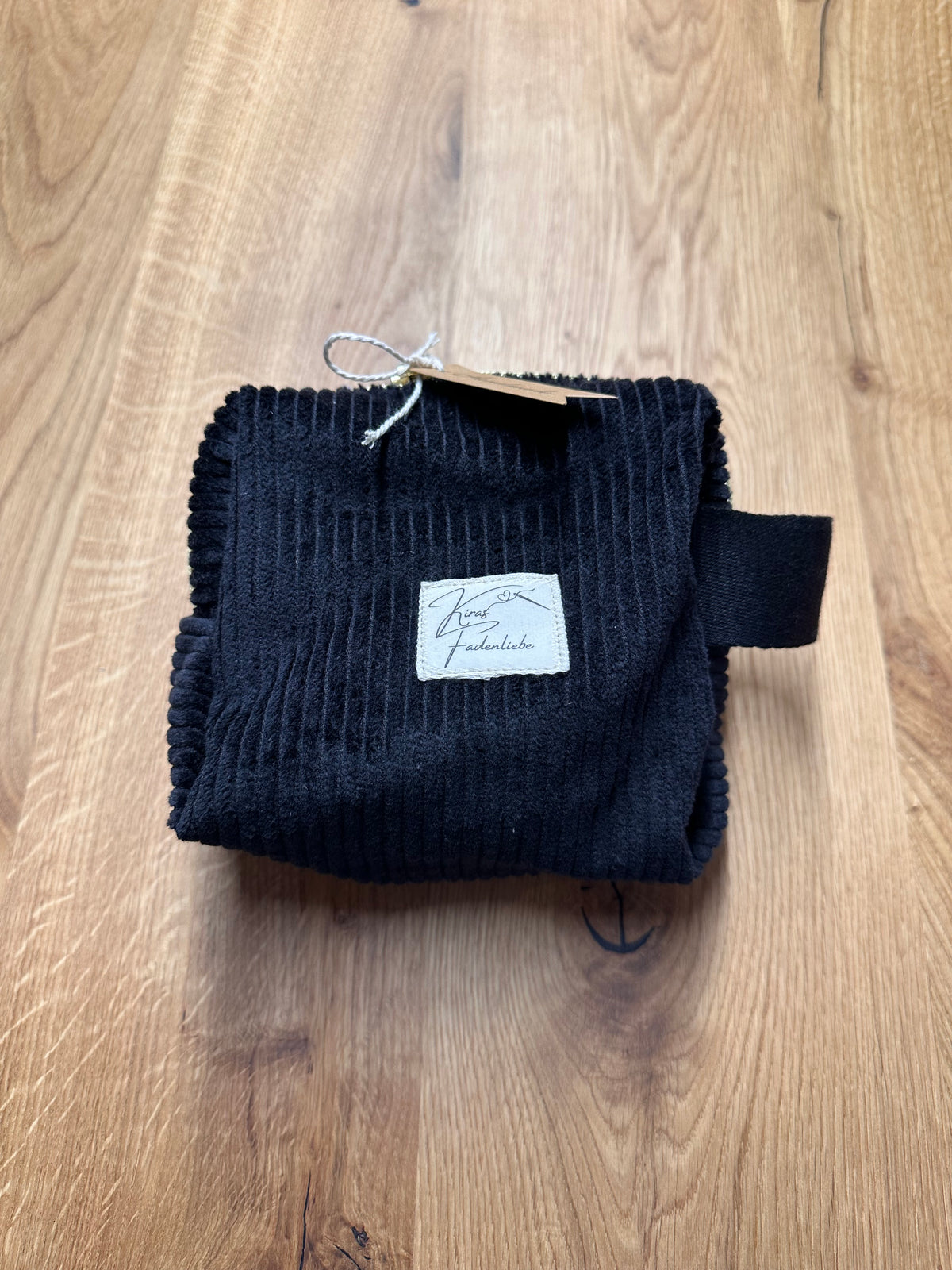 Kosmetiktasche - Cord - schwarz Gr. M