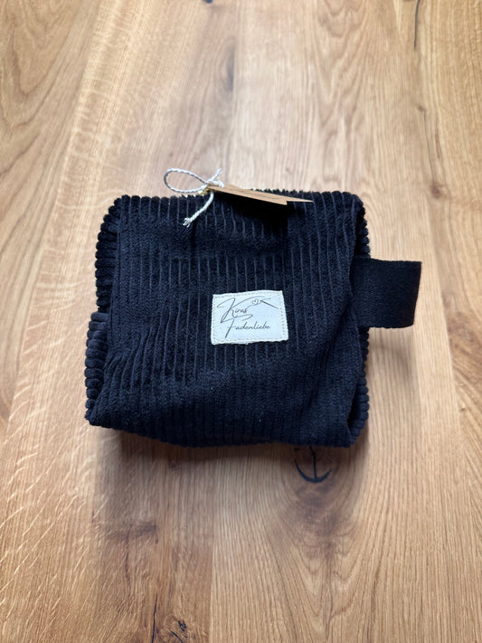 Kosmetiktasche - Cord - schwarz Gr. M