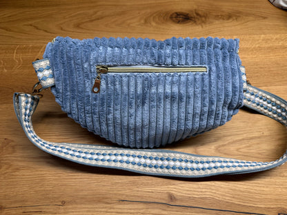 Bauchtasche Gr. M - Cord - Jeans blue