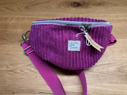 Bauchtasche Gr. M - Cord - Fuchsia