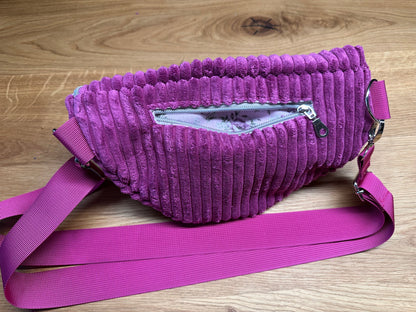 Bauchtasche Gr. M - Cord - Fuchsia