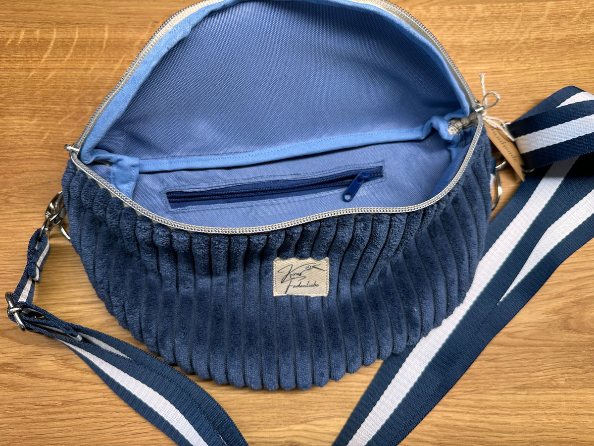 Bauchtasche Gr. M - Cord - Navy blue