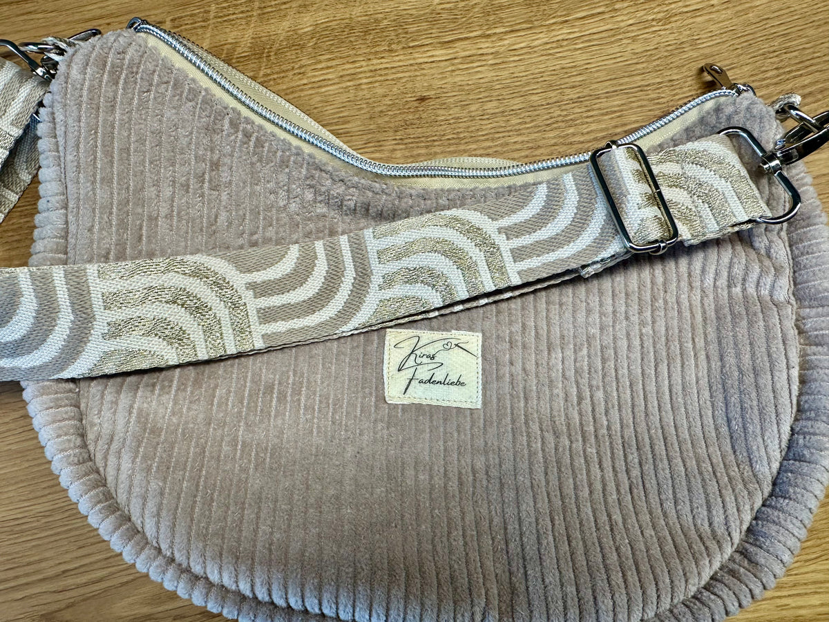 Bananentasche - Cord - beige Gr. S